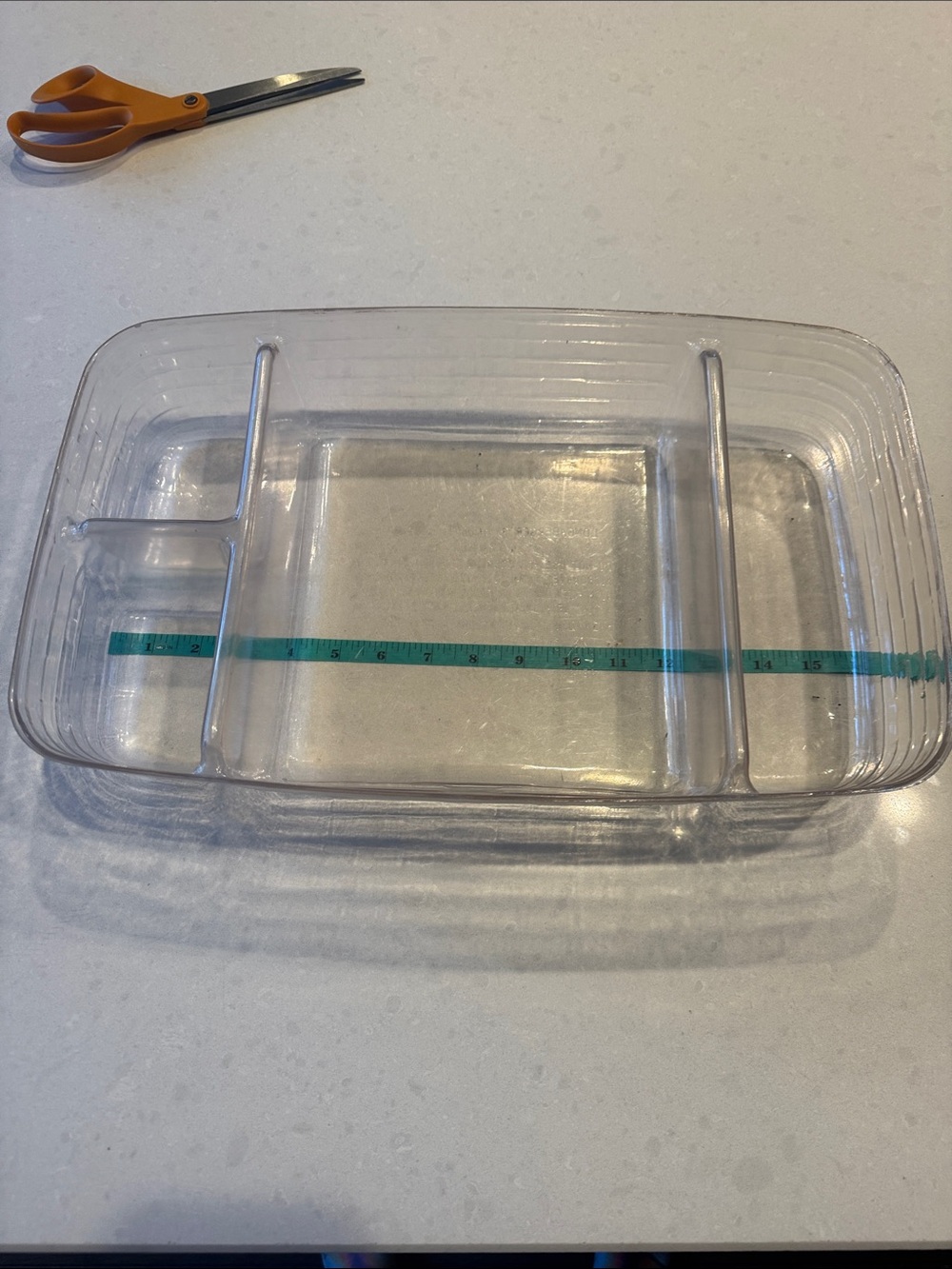 Longaberger Clear Divided Plastic Organizer Tray 45942 great condition